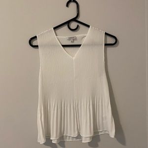 Babaton white ruffled tank top, size S.